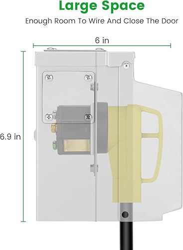 Miniatura 4 de briidea Toma de corriente temporal para RV de 50 amperios con disyuntor, caja de interruptor para exteriores con carcasa impermeable NEMA 3R,