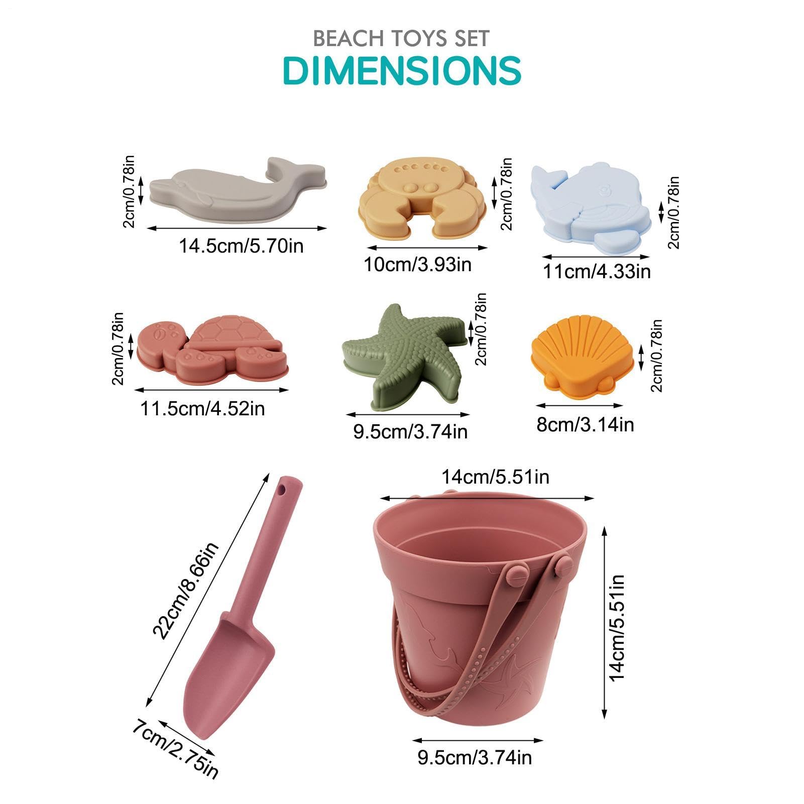 Générique de Plage en Silicone Seau, Pelle et moules Animaux