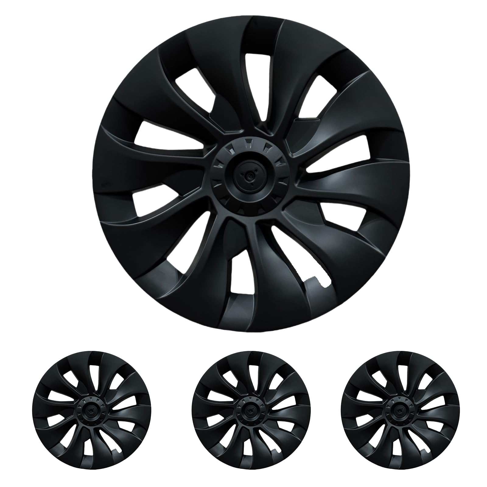 18 inch wheel covers for tesla model 3 accessories 2020-2023 matte black abs material hubcaps replacement for tesla model 3 4pcs?whirlwind style?