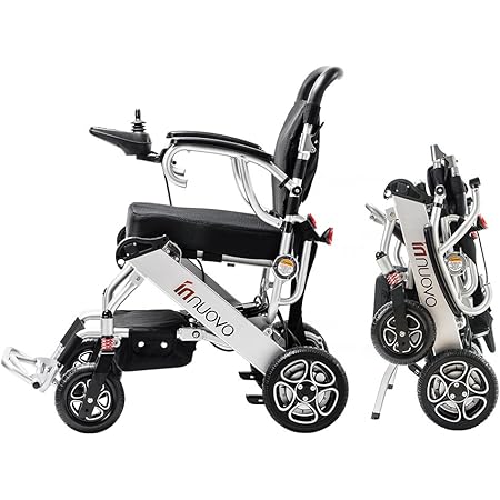 Intelligent Lightweight Foldable Electric Wheelchair, Compact (Net Weight 43 lbs) Power Wheelchair, Portable Folding Carry Wheelchairs, Durable Wheelchair (12.6 x 22 x 28)