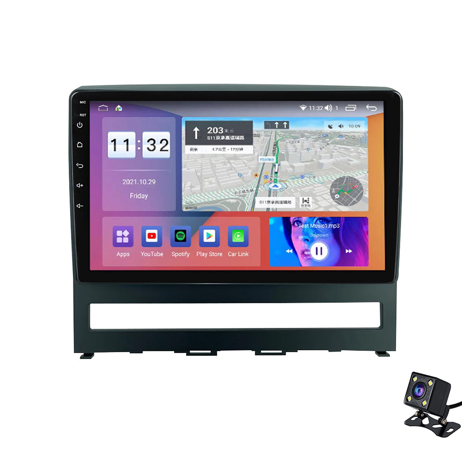Écran Carplay sans fil pour Fiat Idea : finis les angles morts avec la caméra de recul 9"