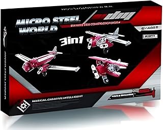 لعبة تركيب هندسية 3 في 1 للأطفال والكبار من Next Store ، مجموعة بناء معدنية (شبيهة بالميكانو)، لبناء طائرات وهليكوبتر، لعبة STEM تعليمية مع أدوات، هدية مثالية للأولاد 8+.