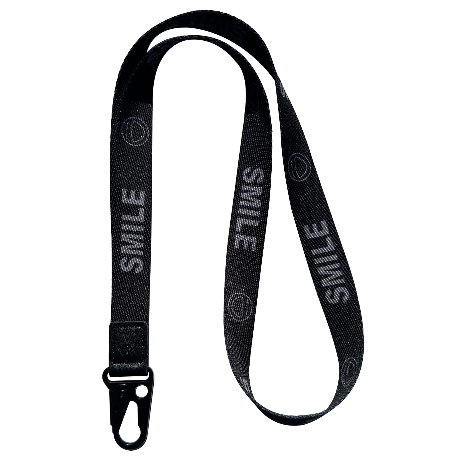 TOOLIN Cool Lanyards,Neck Lanyards for Keys,Wallets Holders,Key Chain Holder for women men (Smile black)