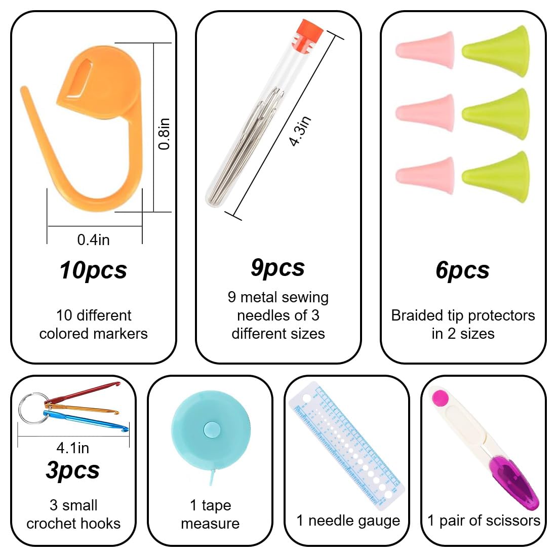 Aeelike Lot D'aiguilles à Tricoter à Double Pointe En Acier