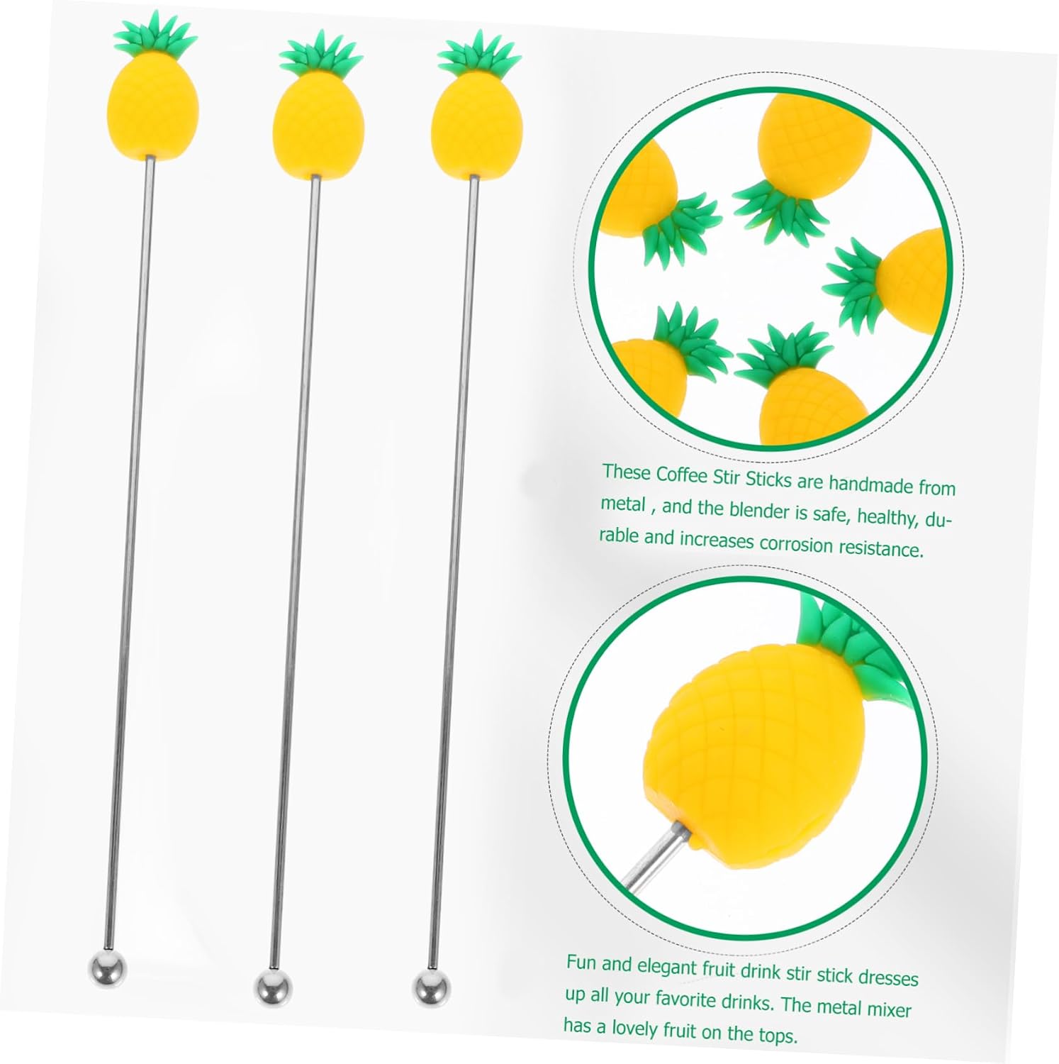 SOLUSTRE 5pcs Metal Stirring Rods for Bar Swizzle Sticks Household Stirrers Creative Design