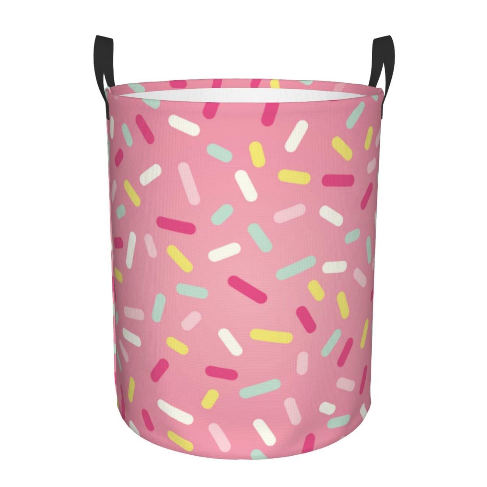 Laundry Basket Donut Glaze Laundry Hamper Waterproof Idea Hampers Large Collapsible Baskets with Handle Suitable for Bedroom Bathroom Utility Room Kitchen