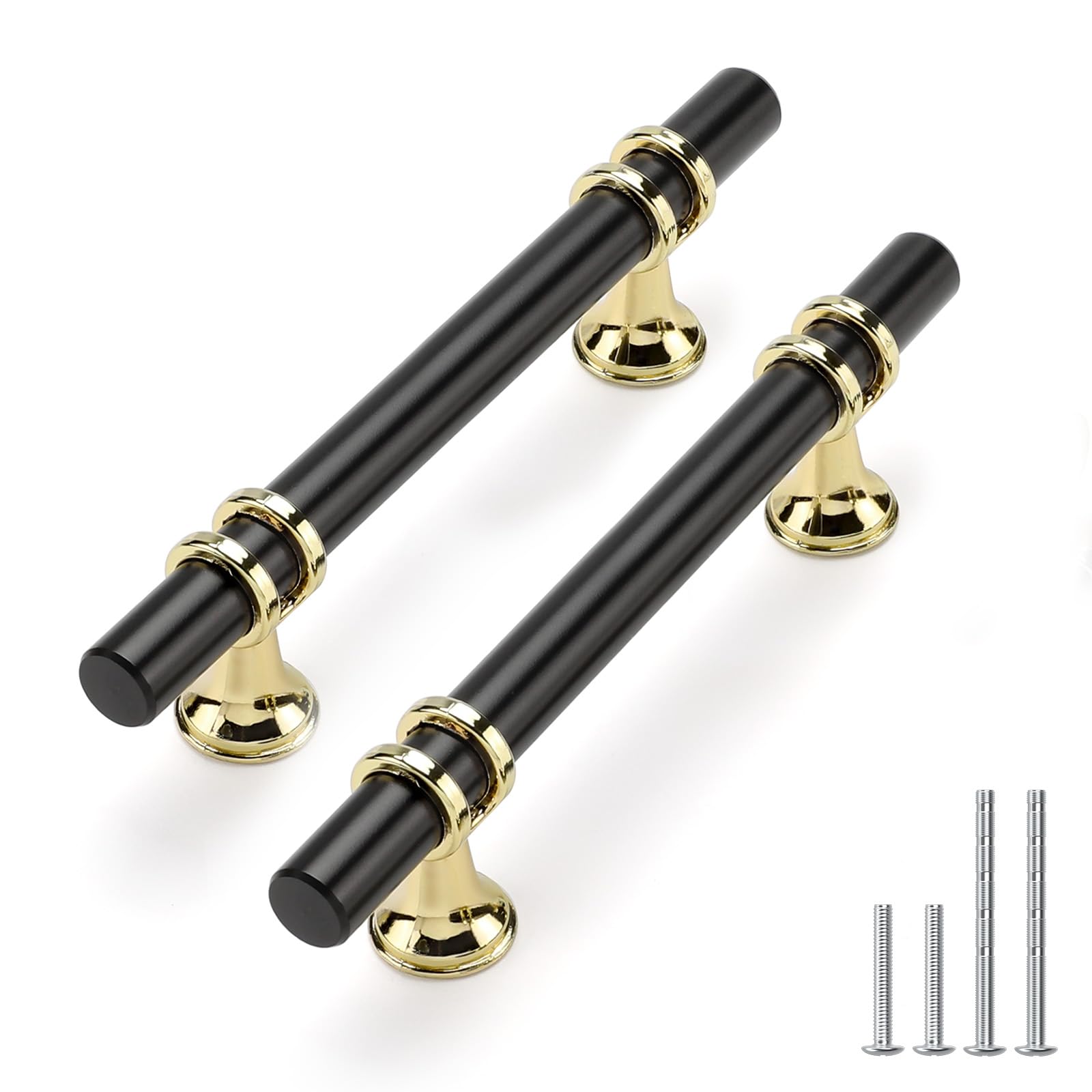 Rergy 10 Pack 3 Inch Hole Center Brushed Nickel and Gold Cabinet Pulls — Amazon image 24