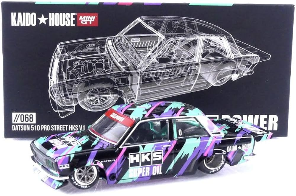 Datsun 510 Pro Street HKS V1 Black Green Limited Edition 1/64