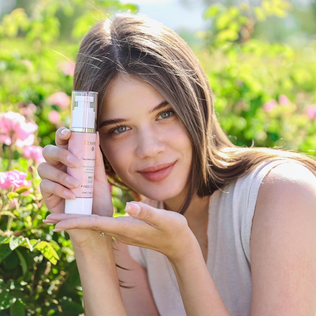 Gesichtspflege Set – Gesichtscreme & Augenserum für normale & Mischhaut von Rosense, ECOCERT Naturkosmetik zertifiziert, vegan & dermatologisch bestätigt, Anti Falten Feuchtigkeitspflege