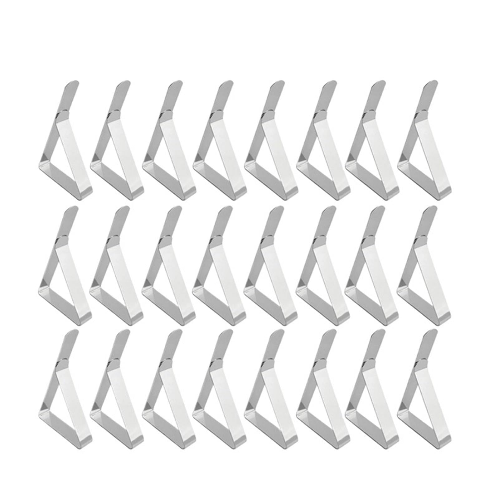 6/12/24 Stück Edelstahl Anti-Rutsch-Tischdeckenklammern rutschfeste Tischabdeckungs-Sicherungsklemmen Clip Hochzeit Camping Promenade Tischabdeckungsklammer FüR Tischplatten(24pcs)
