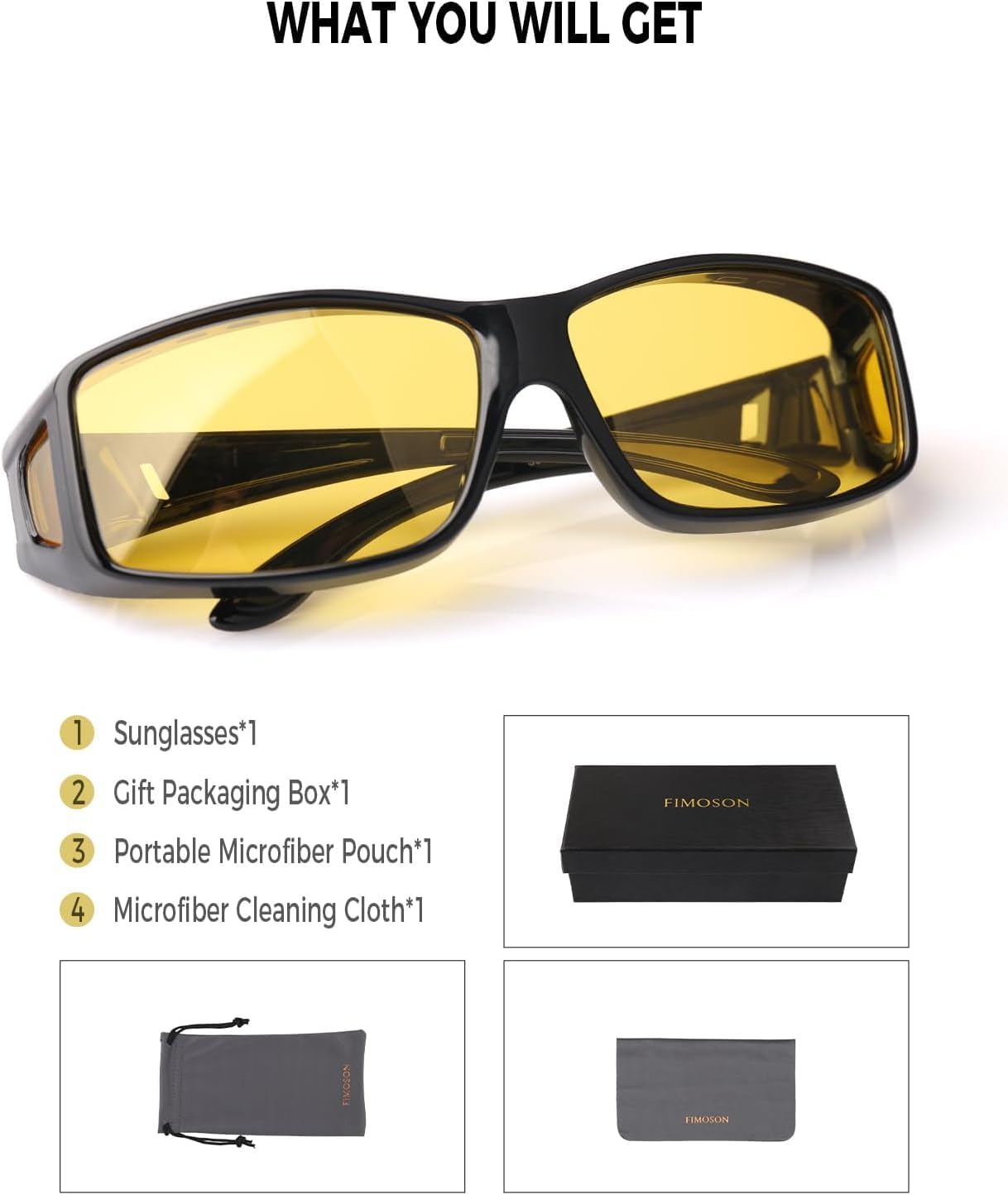 Night Driving Glasses for Men Women Fit Over Sunglasses Anti Glare Polarized HD Night Vision Glasses