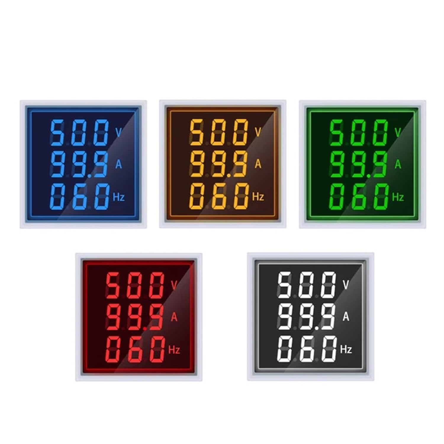 Red Digital Voltmeter Ammeter HZ Meter AC 50-500V 0-100A Voltage Current Volt Amp Tester Detector Signal Light Lndicator 1Pcs