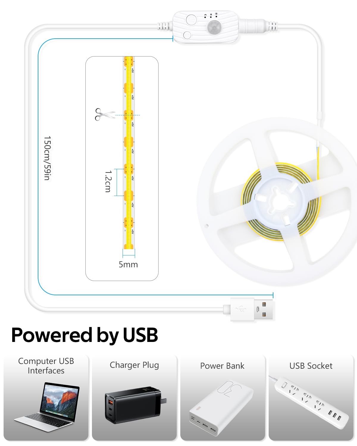 B.K.Licht Striscia LED Di 10 Metri, Nastro Luminoso Con Cambiamento Di - Foto 7