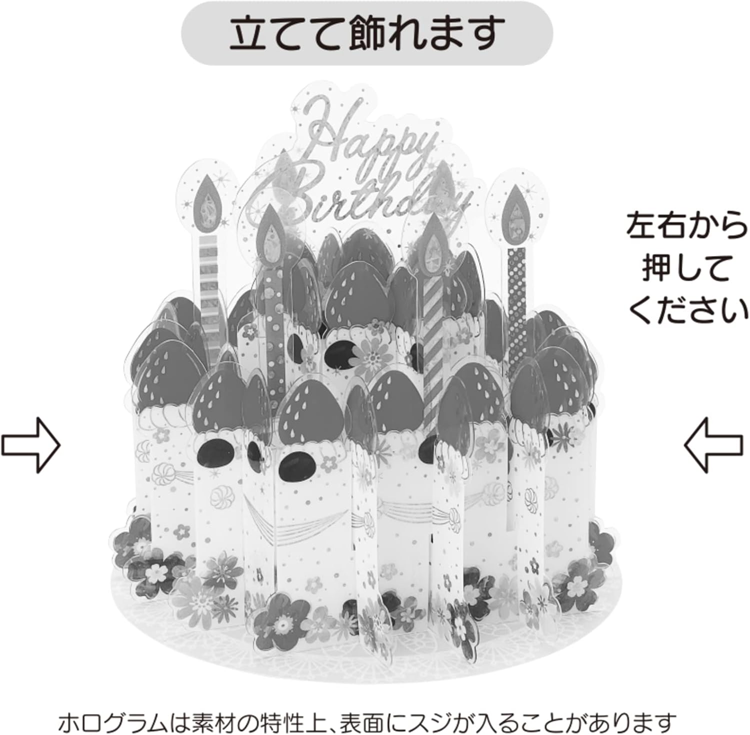 Sanrio BD103-2 SANRIO 831581 Birthday Card, Transparent Cake, Greeting Card, International Transportation