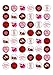 Lot de 48 décorations de gâteau comestibles en papier gaufrette pour la Saint Valentin Diamètre 2,5 cm