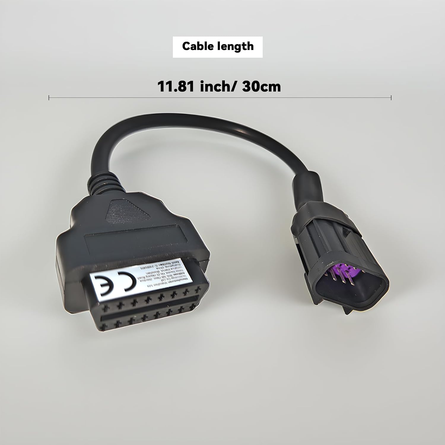 OBDII Motorcycle Adapter Cable - 16 Pin to 8 Pin Polaris Connector for Diagnostic Code Reader Scanner, Fits RZR, Ranger, Slingshot, Sportsman ATV