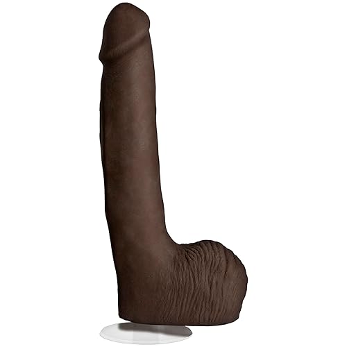 Doc Johnson Signature Series - Rob Piper - 10.5 Inch Realistic ULTRASKYN Dildo with Removable Vac-U-Lock Suction Cup - F-Machine & Harness Compatible - for Adults Only, Chocolate