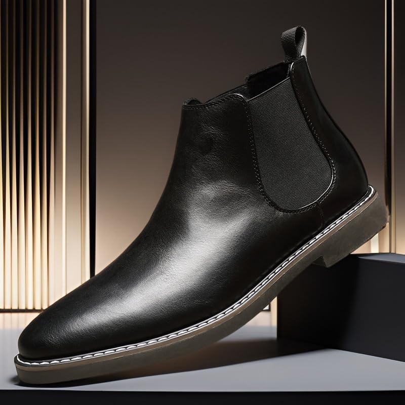 Men's Low-top Leather Boots Retro Oxford Shoes Pointed Toe Low Heel Non-slip wear-resistant Comfortable Breathable Youth Rubber for Men