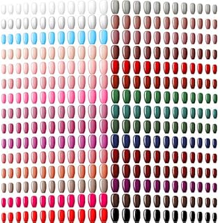 720 Pieces 30 Sets Medium Square False Nails Artificial Fake Nails Ballerina Coffin Press on Nails Solid Color Glossy Fake Nails Full Cover False Nails Tips for Women Girls DIY (Classic Colors)