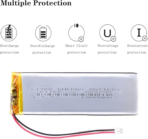 Miniatura 3 de 3.7V Lipo Batería 1900mAh Batería recargable de polímero de iones de litio 503290 Batería de iones de polímero de litio con conector JST