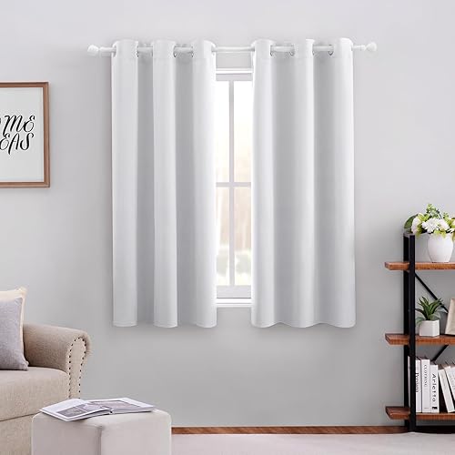 Miniatura 8 de Homeideas - Cortinas opacas, juego de 2 paneles de oscurecimiento de habitación y dormitorio, cortinas térmicas de bloqueo de luz con ojales, para