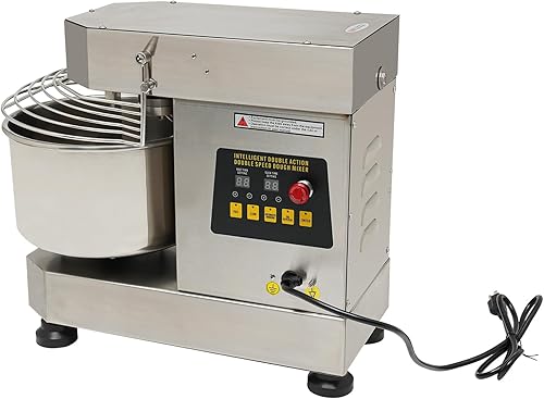 Vista 3 de Máquina de amasado de masa comercial 750 W Mezclador de masa en espiral eléctrico de alta resistencia 10.6QT Máquina mezcladora de harina de doble