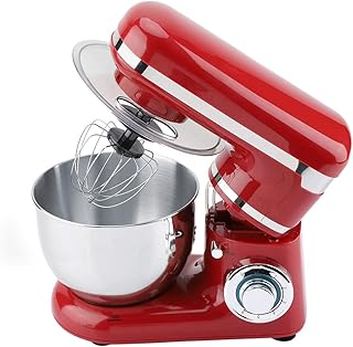 Robot kuchenny, 6 prędkości Elektryczny robot kuchenny - 1200W - mikser obrotowy z akcesoriami, mikser stojący trzepaczka ze stali nierdzewnej (czerwona)