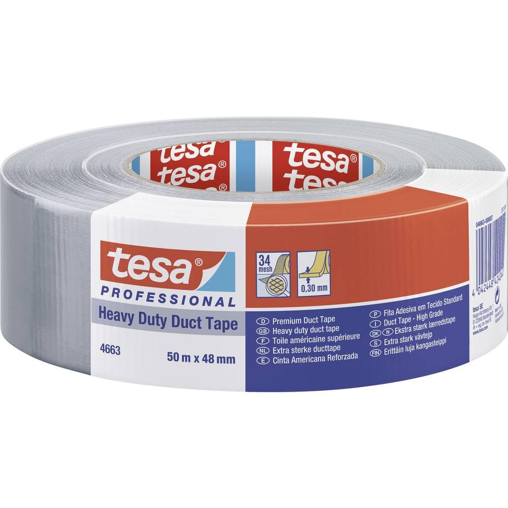 Tesa Tesa 4663 Tesa 4663 Duct Tape, 50m x 48mm, Grey