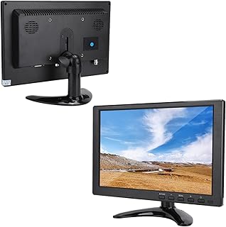 RvSky 10 Inch Monitor, Small Computer Monitor, TFT LCD Screen, with WLED Backlight, 1280 X 800 Resolution, 3.5mm Audio Output, 100-240V, Supports VGA/AV(UK)