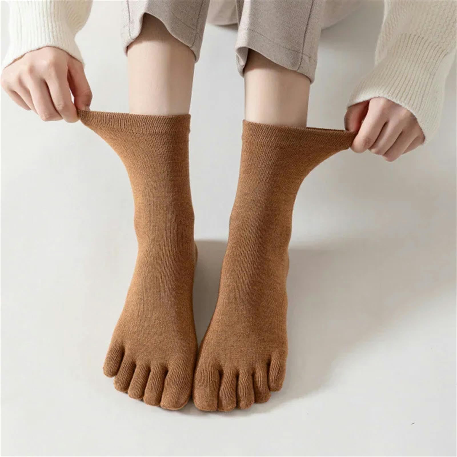Calcetines Hombre Cinco Calcetines De Dedo Para La Mujer Algodón Sólido Jóvenes De Moda De Moda Con Los Dedos De Los Pies