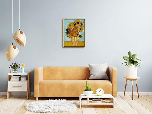Miniatura 4 de Wieco Art Arte de pared enmarcado de girasol por Vincent Van Gogh Pinturas Reproducción abstractas impresiones en lienzo para decoración del hogar