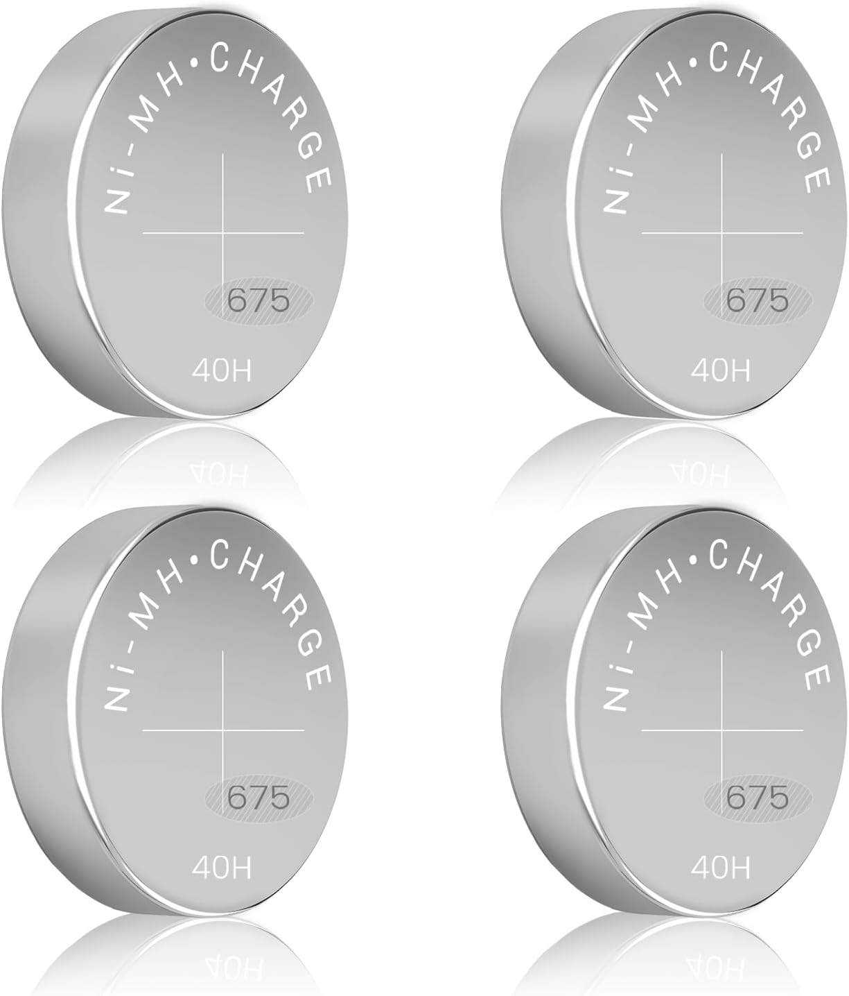 Rechargeable Hearing Aid Batteries Pack of 4, Size 675 Cells 40mah with Stable Voltage Output 40h Long Lasting Time Per Charge Only Works with Charging Cases of The Same Brand