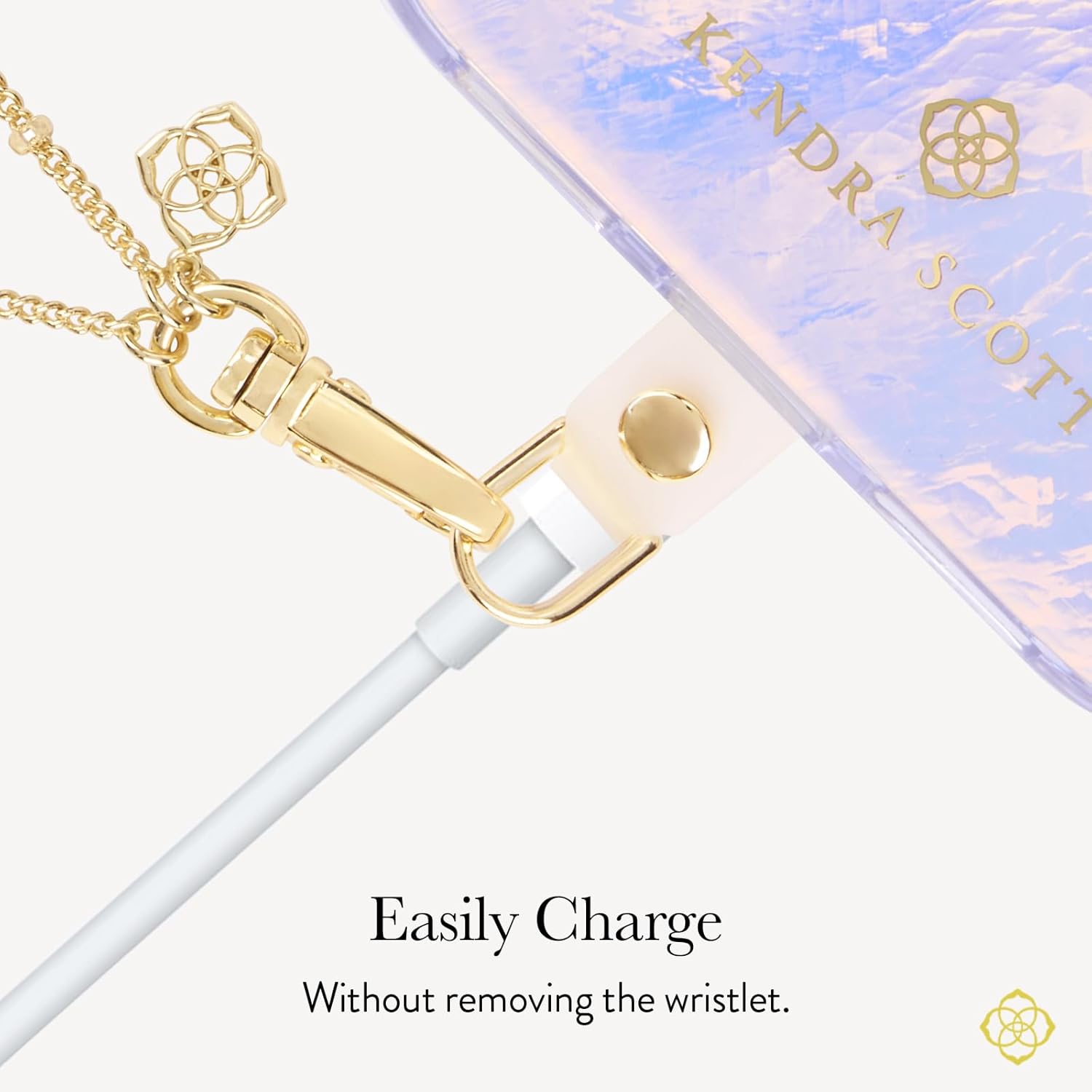 Kendra Scott Phone Charm Wrist Strap - Detachable Cell Phone Lanyard - Abbie Mother of Pearl