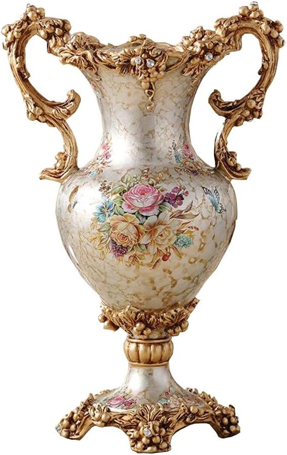 Elegant Large Vases Table Centerpiece for Kitchen Dining Living Room Home Decor, American Tall Big Resin Flowers Chinese Vases for Bedroom Decorations, The Best Gift for Friends 19.3in × 12.2in