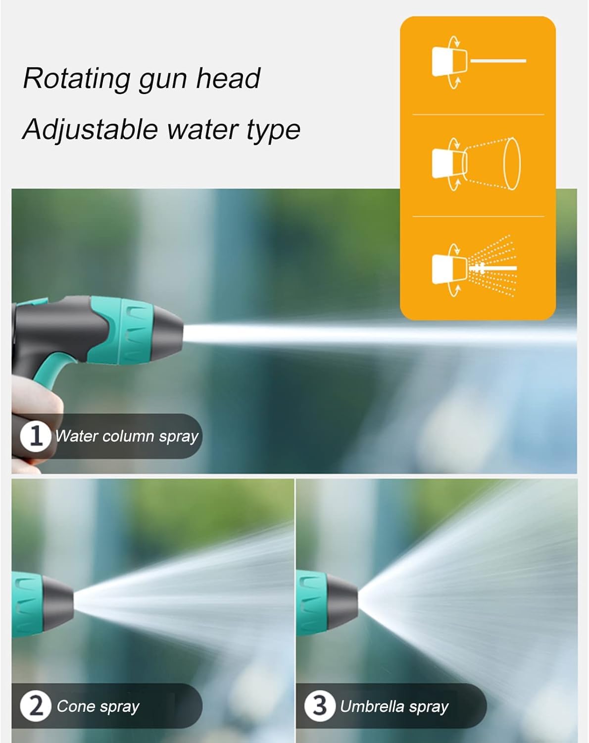 50M Schlauchaufroller für die Wandmontage im Außenbereich, tragbarer Schlauchaufroller für den Boden, Halterung für Wasserleitungen, für Autowaschanlagen,Mobiler Gartenschlauchaufroller mit Wasserrohr