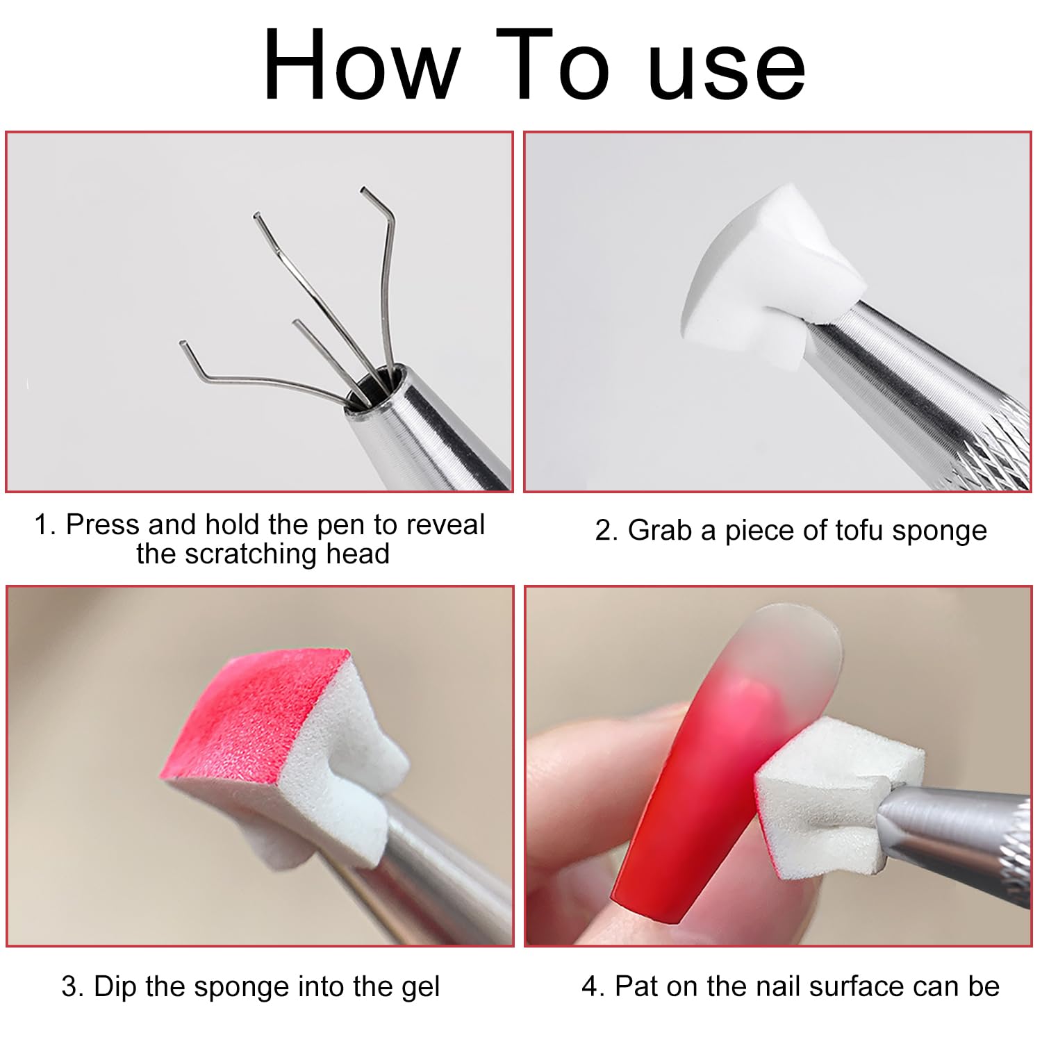 YPYMOD 200 Spugne per Nail Art, Accessori per Nail Art, Pennello Ombre, con Pinza Pennello per Sponge, Applicatore Fai Da Te(Bianco)