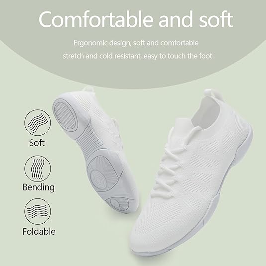 Kvwqoty Cheer Schoenen Dames Meisjes Cheerleading Dansen Shoes Cheerleader Dans Sneaker Women Jazz Sportschoenen Yoga Training Aerobic Veterschoenen Volwassene Zwart 37