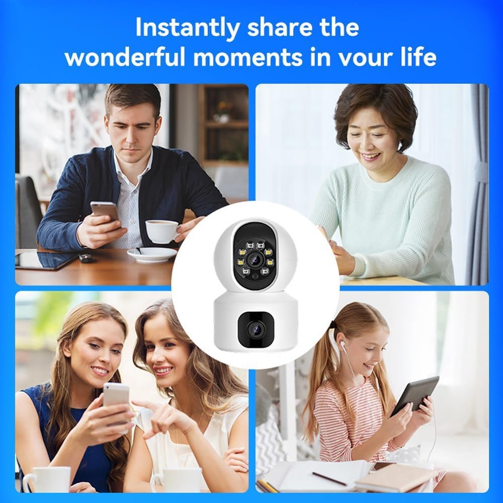 Guard Well 5MP Indoor WiFi Smart CCTV Camera for Home | Full HD | Color Night Vision | Two Way Audio | Wireless Home Security Camera with Mobile App V380 Pro(CV Dual Lens) — Amazon image 6