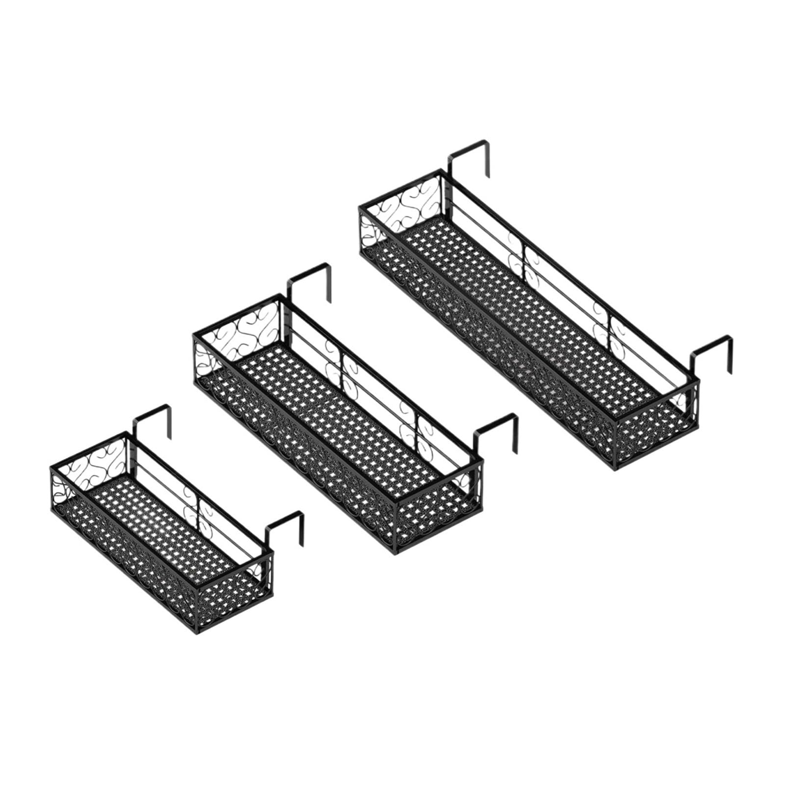 FJSNGPSBQPC Hanging Railing Planter Shelf Basket Plant Iron, With Hooks Patio, For Outdoor Decoration(50cm)