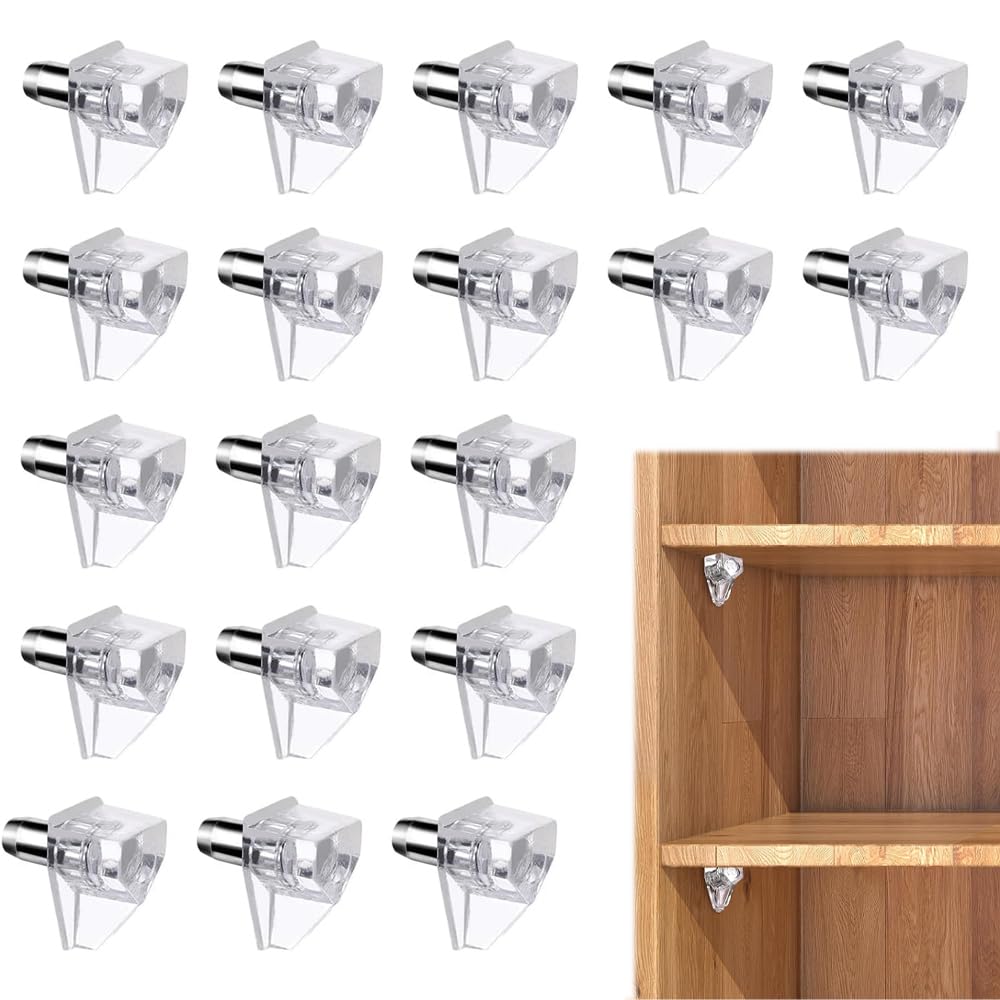 Chlotmio Transparent 50Pcs 5Mm Shelf Support Pegs Durable Support Cabinet Shelf Pins Tool-Free Clear Plastic Replacement Peg For Adjustable Shelving Units Bookcases Cabinets And Wardrobes