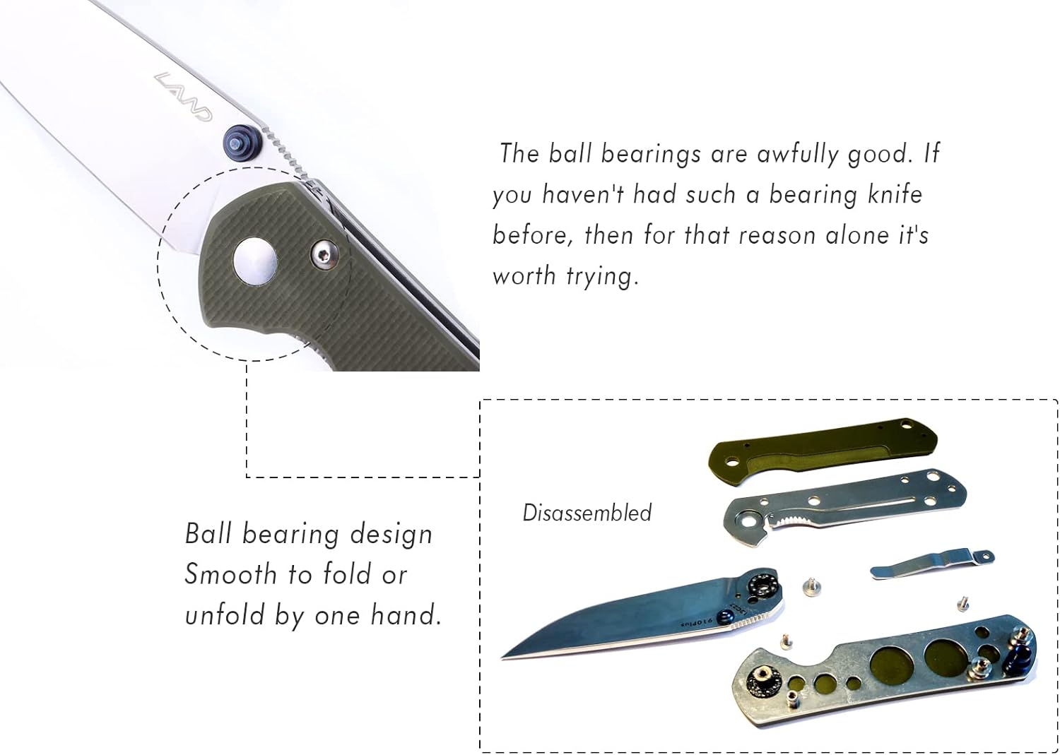 Land 911 9102 Folding Knife Steel Blade 12C27