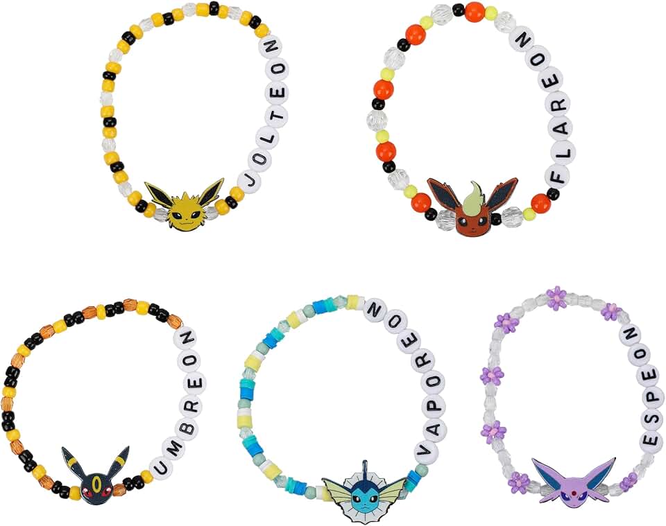 Bioworld Pokemon Eeveelutions Friendship Tradesies Bracelet Set