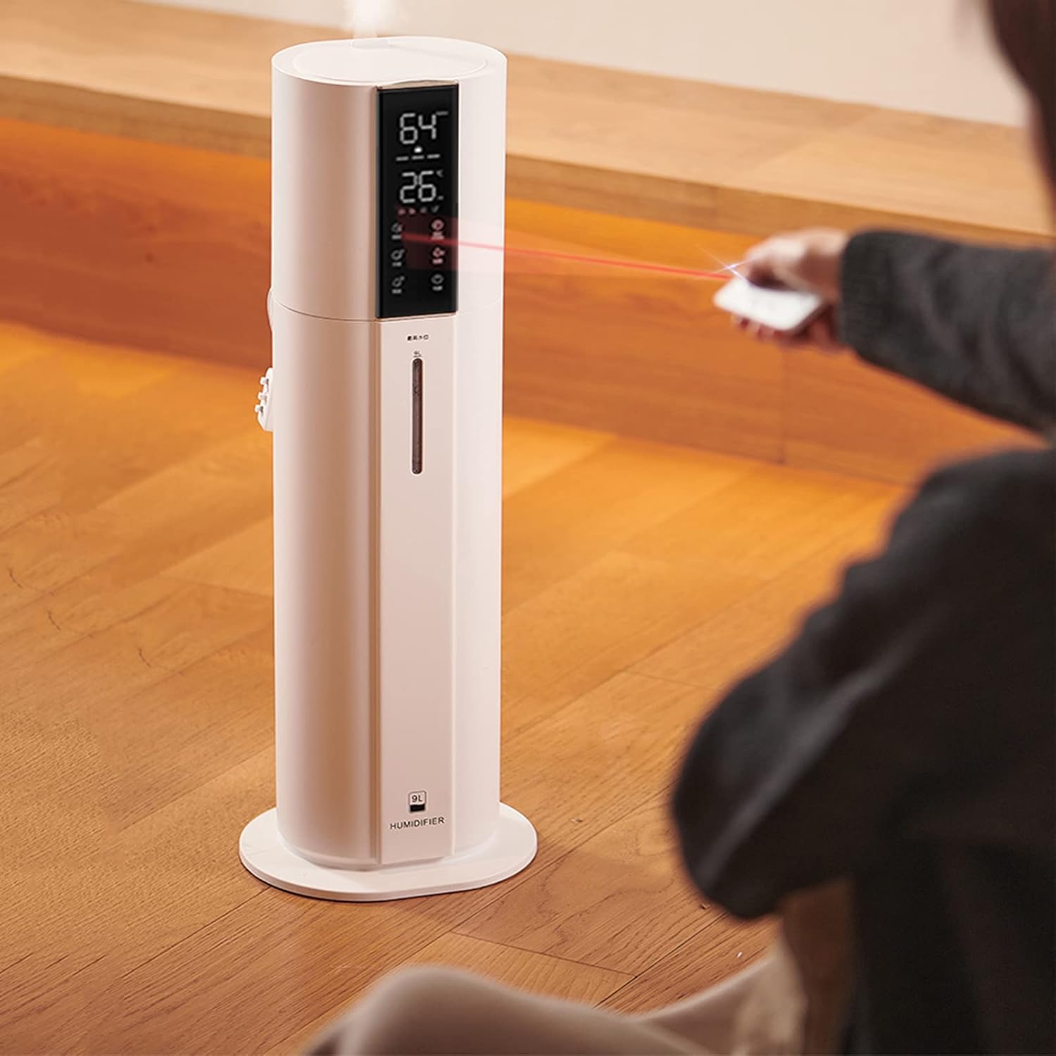 Floor Standing Humidifier Intelligent Control Large Capacity Large Spray Intelligent Constant Humidity Powerful Mist Output Infrared Remote Control Waterless Auto Off (Touch version)