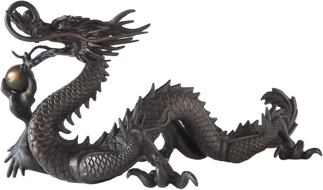 Black Japanese Dragon Statue Cast Copper Dragon Sculpture