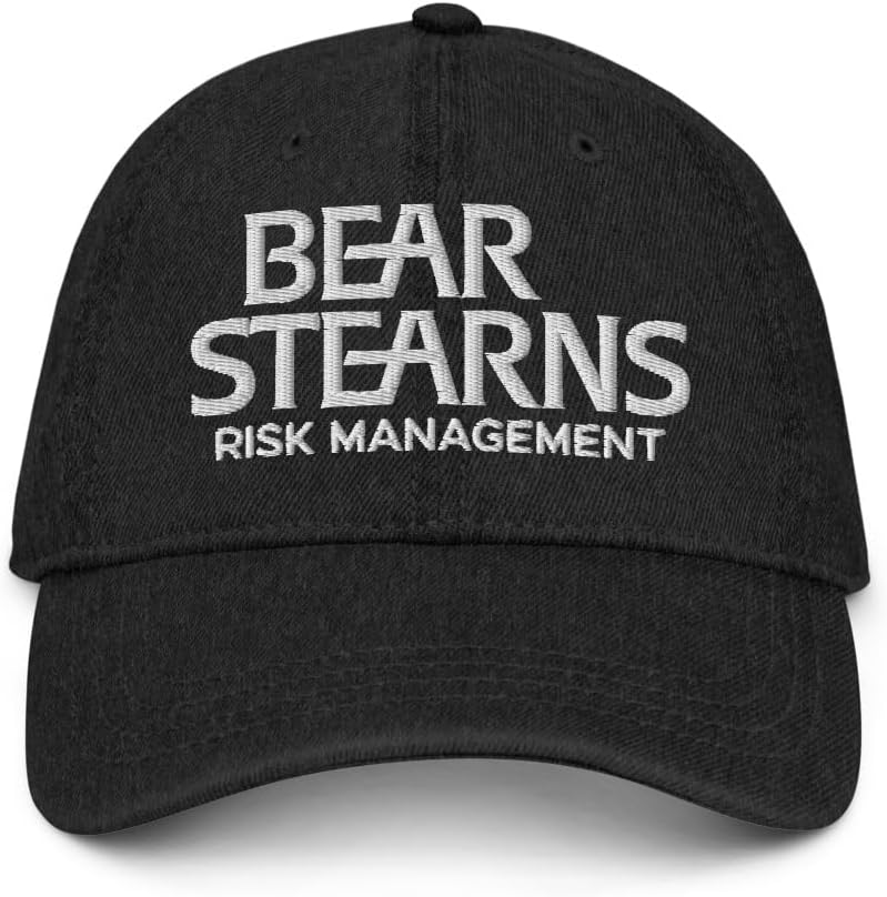 Bear Stearns Risk Management Hat (Embroidered Denim Cap) Funny 2008 Bank Collapse Parody