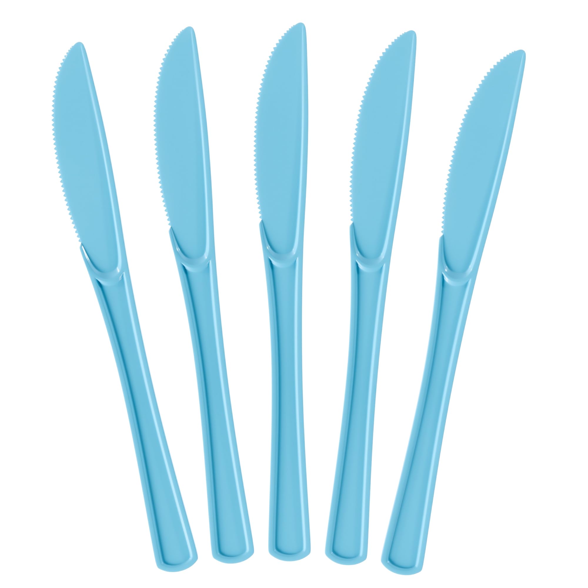 Exquisite Light Blue Plastic Knives 50 Pcs Blue Knives Disposable Utensils Heavy Duty Plastic Cutlery Set Disposable Cutlery Sets Flatware Sets