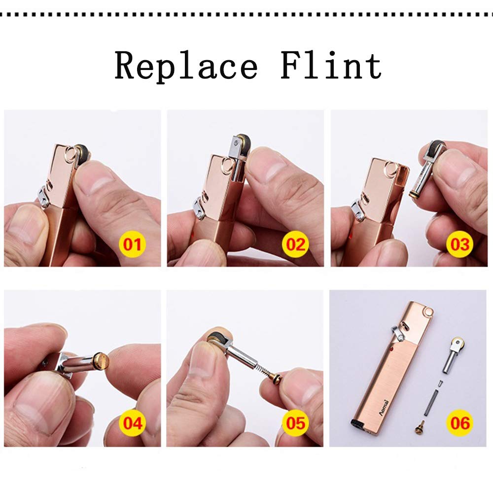 Metal Small Flint Wheel Lockable Jet Flame Lighter Windproof Butane Gas