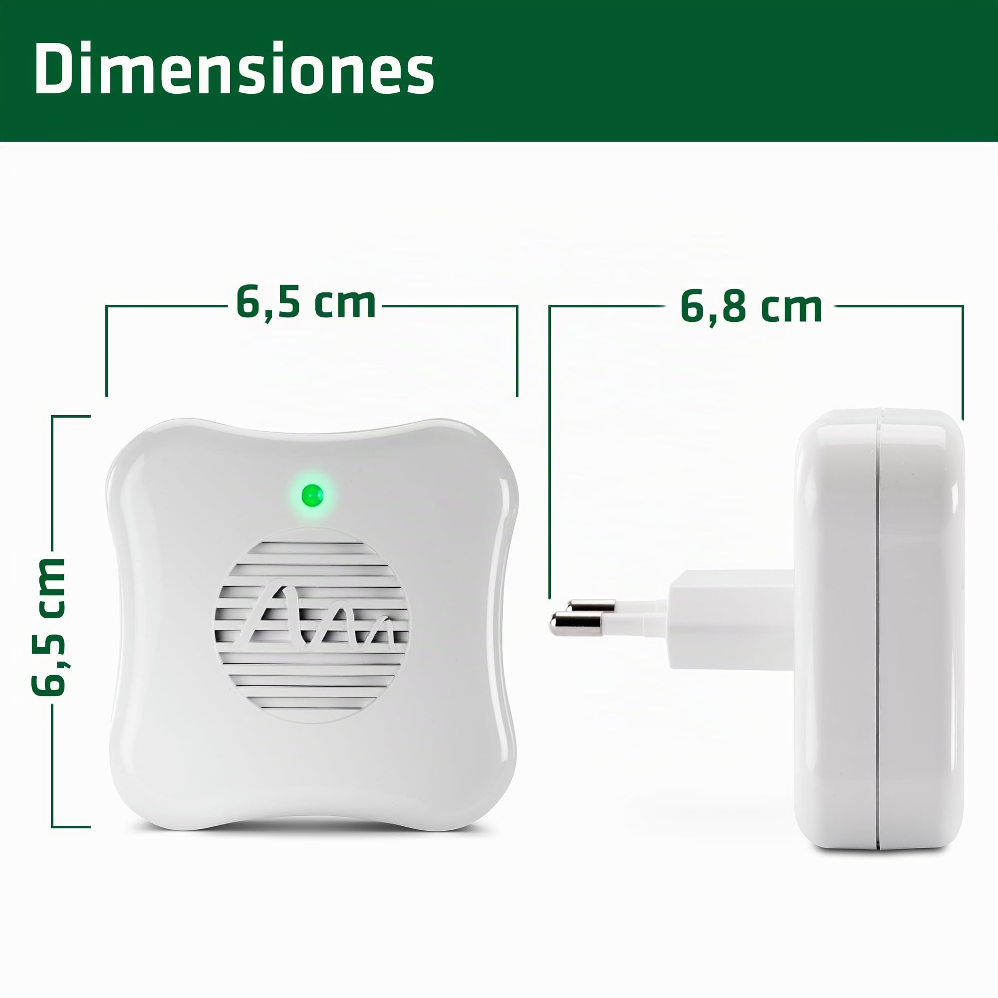 GARDIGO® 2X Repelentes para Arañas por Ultrasonidos | Antitelarañas, Ahuyentador de Arañas de Interior | 25 m² - 27 kHz | Antiarañas, Repelente Ultrasonico de Plagas, Repelente Ultrasónico para Araña