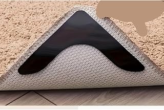 Rug Grippers,Never Curl Rug Grippers Non Slip Reusable Carpet Stickers for Area, Hardwood Floors, Tile Floors, Floor Mats, Makes Corners Flat for Corners(8)