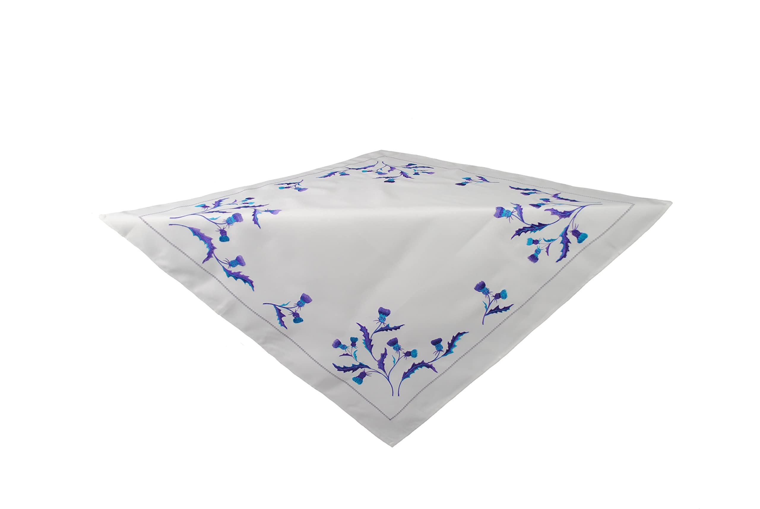 Justina Claire Red, Green, Floral Table Cloth In Bute Design.